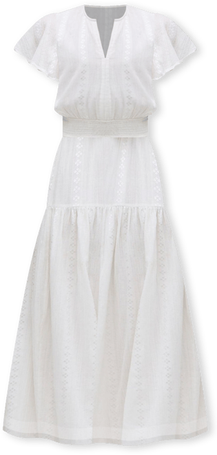 Women's Candice Flutter Sleeve Jacquard Maxi Dress