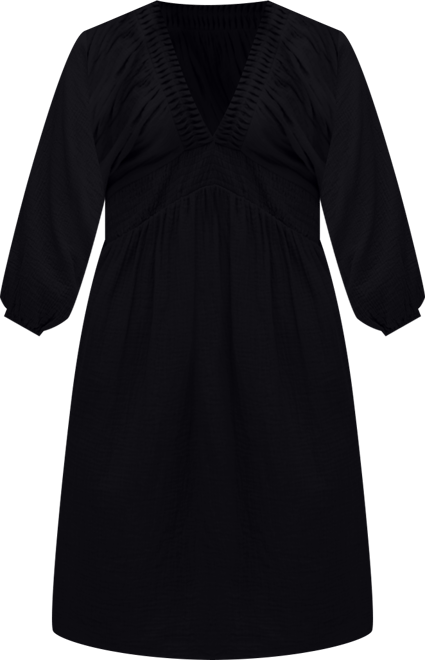 Women's Soipoi Ruched V-Neck Midi Dress