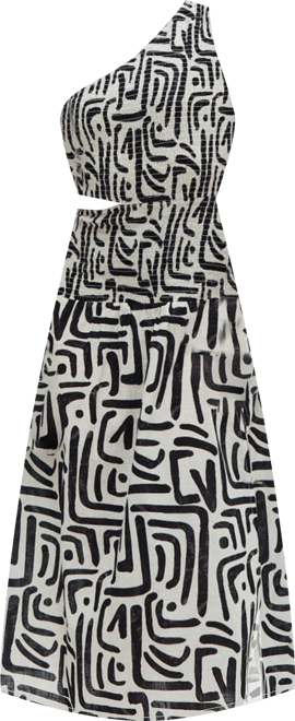 Women's Jazz Jersey One Shoulder Warhol Print Midi Dress