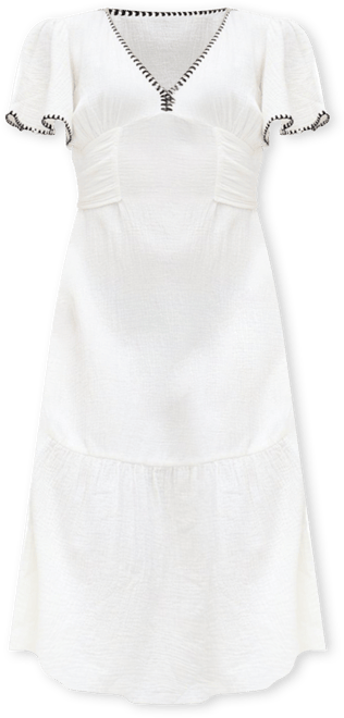 Women's Delilah V-Neck Front Tie Midi Dress