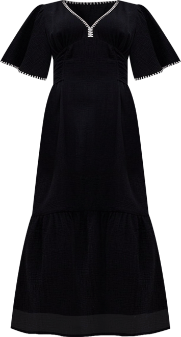 Women's Delilah V-Neck Front Tie Midi Dress