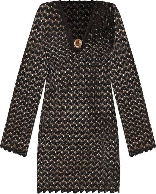 Women's Lace Bell Sleeves Keyhole Mini Dress