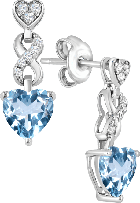 Women's Heart infinity Earrings in Sterling Silver