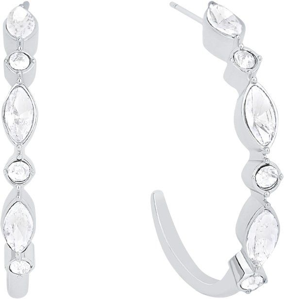 Crystal C Hoop Earrings