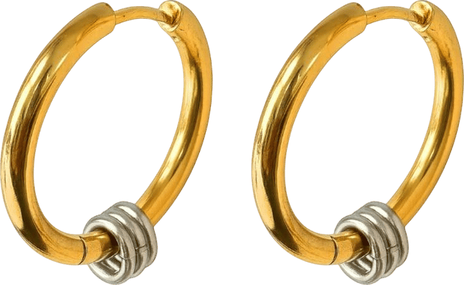 Hollywood Sensation Signature Style Mixed Metal Two-Tone Earrings