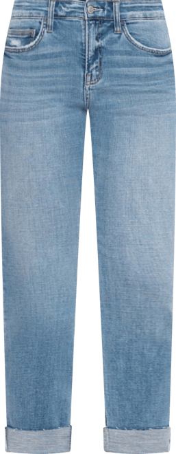 Women's Mid Rise Cuffed Slim Straight Jeans