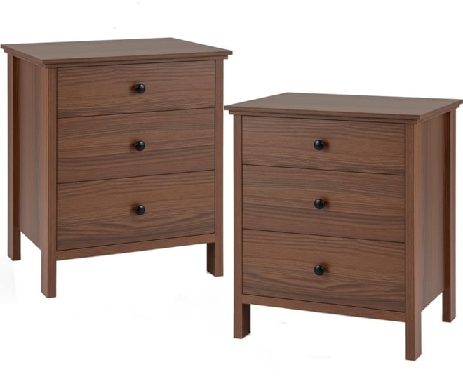 3-Drawer Nightstand with Wooden Finish for Bedroom