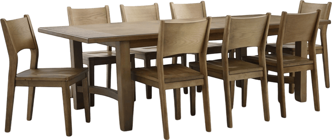 Nordic 9-Pc Dining Set (Table + 8 Side Chairs)