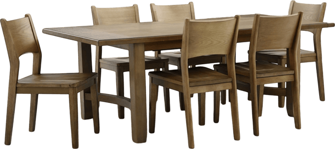 Nordic 7-Pc Dining Set (Table + 6 Side Chairs)