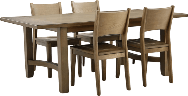 Nordic 5-Pc Dining Set (Table + 4 Side Chairs)