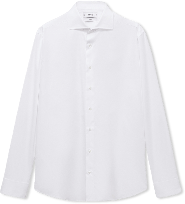 Men's Slim-Fit Twill Fabric Dress Shirt