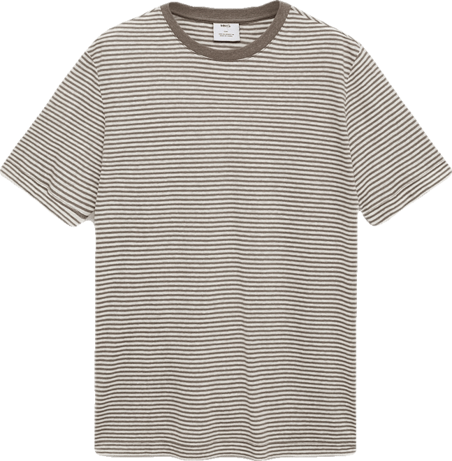 Men's Striped Slim-Fit Linen T-Shirt