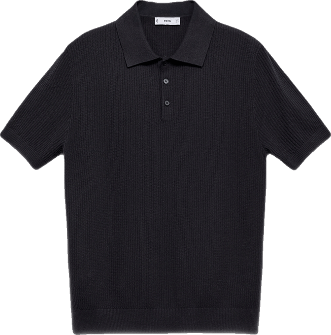 Men's Ribbed Knit Polo Shirt