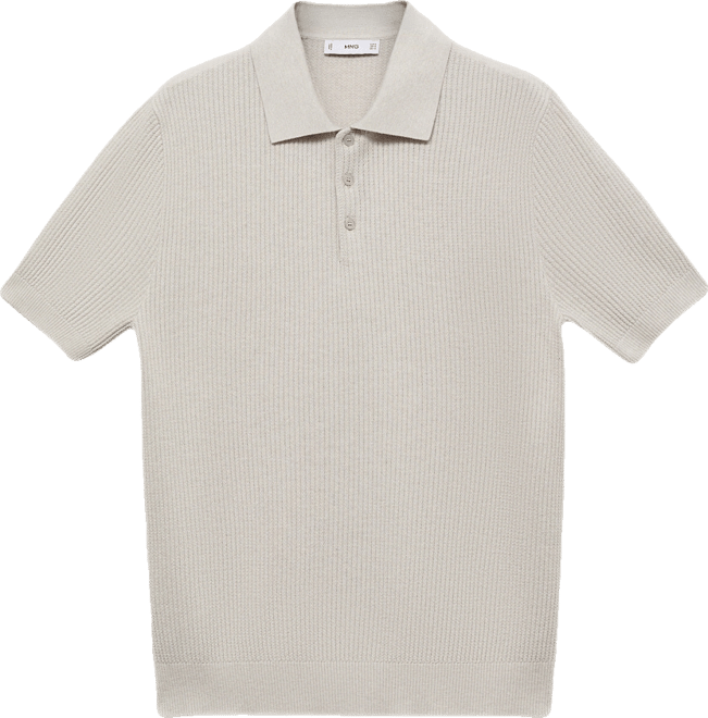 Men's Ribbed Knit Polo Shirt