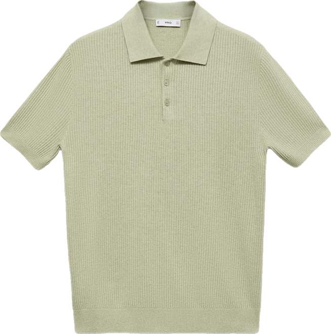 Men's Ribbed Knit Polo Shirt