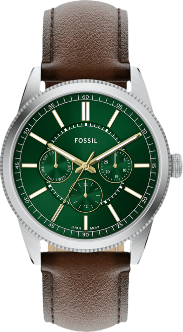 Men's Pearson Multifunction Brown Leather Watch, 42mm