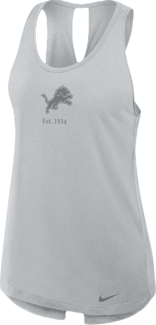 Women's Gray Detroit Lions Glory Crisscross Performance Tank Top