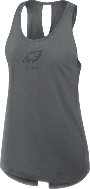 Women's Gray Philadelphia Eagles Glory Crisscross Performance Tank Top