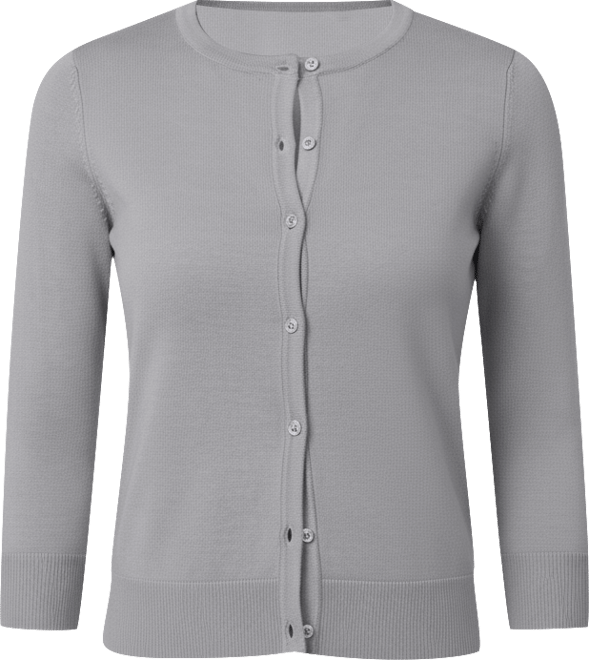 Women's Crewneck Button-Front Cardigan