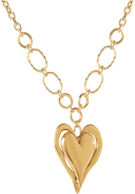Linked Chain Heart Pendant Necklace