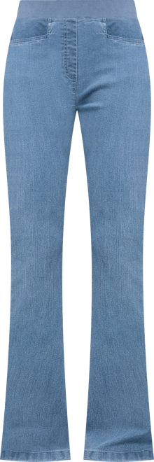 Premium Pull On Bootcut Jeans Blue at Cotton Traders