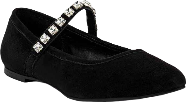 Assisi Womens Fine Suede Mary Jane Ballet Flats