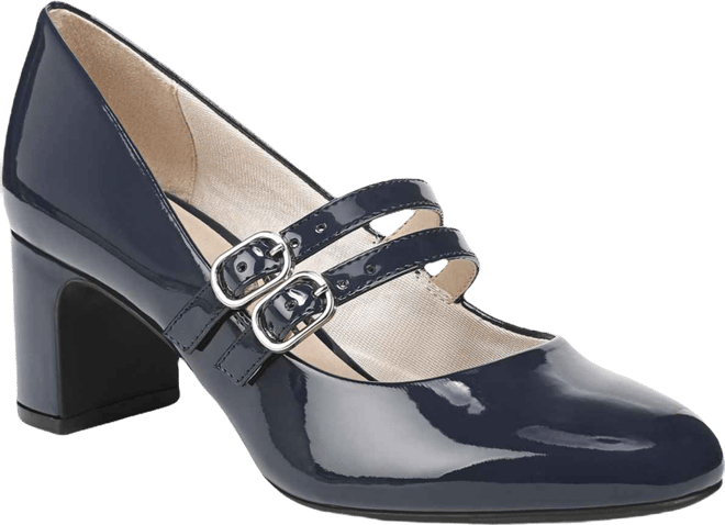 Women's True Almond Toe Block Heel Mary Jane Pumps