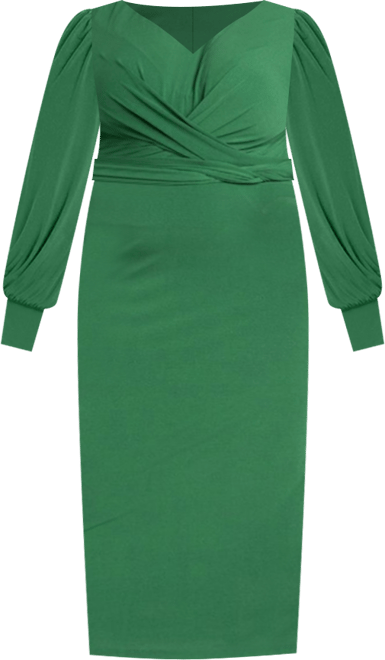 Women's Plus Size Cross Front Midi Dress