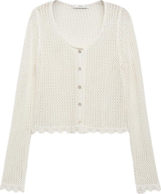 Women's Crochet Buttoned Cardigan