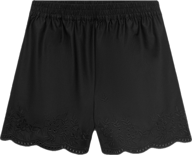 Women's Embroidered Satin Shorts