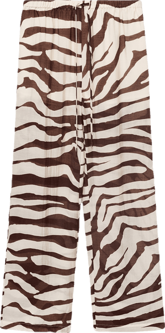 Women's Flowy Zebra Print Pants