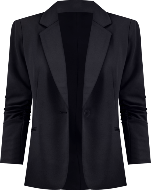 Ak Anne Klein Petite Notch-Collar Ruched-Sleeve Blazer