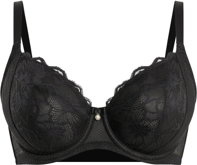 Women's Luxlacy Unlined Wired Bra, Black, 40H