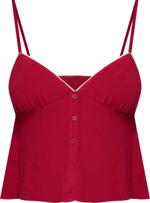 Womens Kellyn Button Contrast Babydoll Top