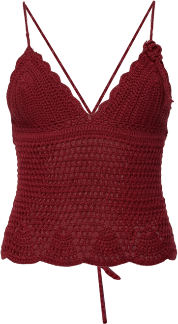 Women's Delila Crochet V Neck Top