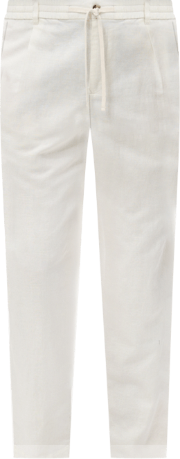 Men's Slim-Fit Drawstring Linen Pants