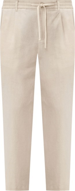 Men's Slim-Fit Drawstring Linen Pants