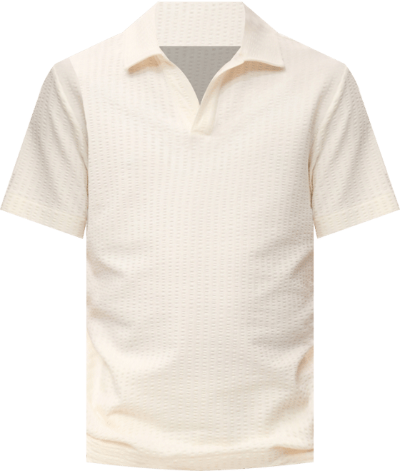 Men's Seersucker Cotton Polo Shirt