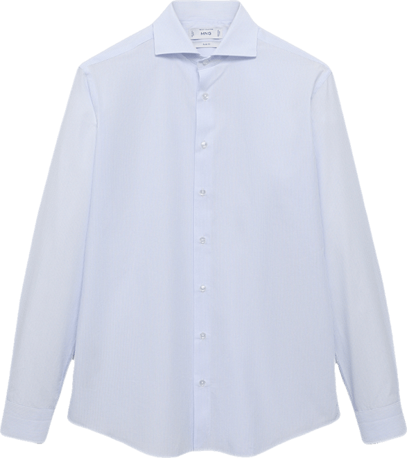 Men's Slim-Fit Thousand Striped Dress Shirt