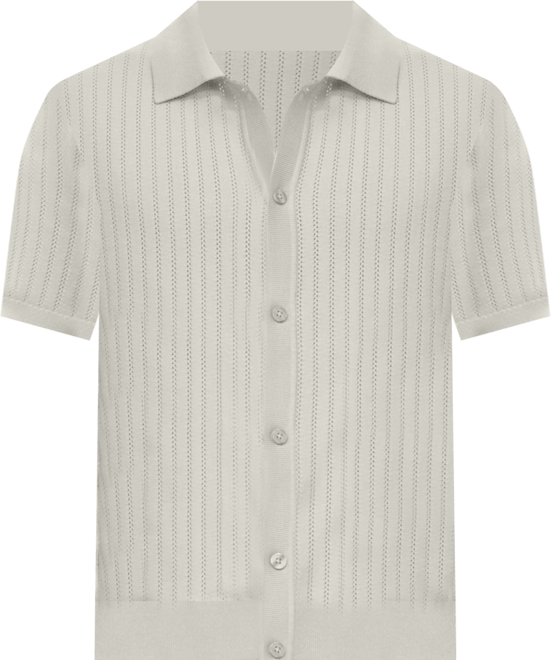 Men's Openwork Detail Cotton Shirt
