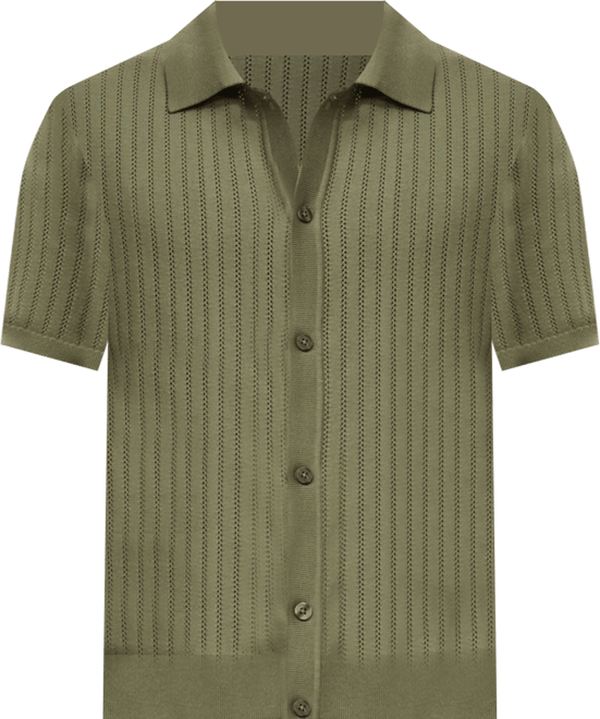 Men's Openwork Detail Cotton Shirt