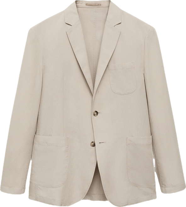 Men's Slim-Fit Linen Suit Blazer