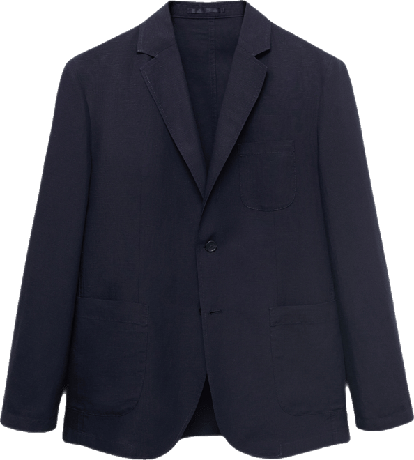 Men's Slim-Fit Linen Suit Blazer