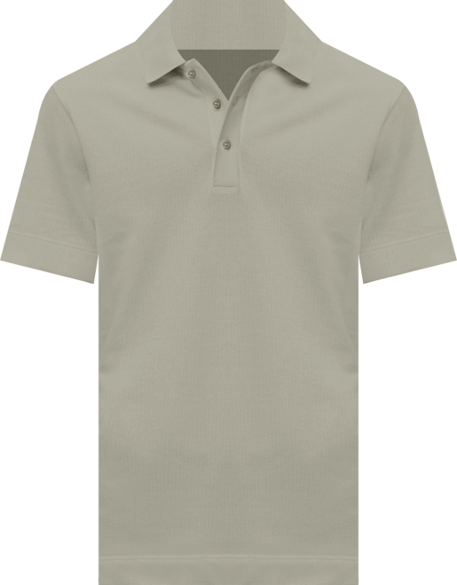 Men's Fine Rib-Knit Polo Shirt