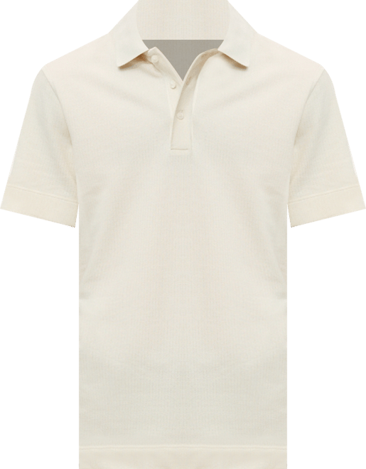 Men's Fine Rib-Knit Polo Shirt