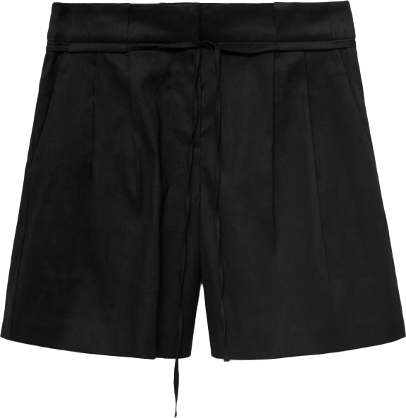 Women's Bow Belt Linen Shorts