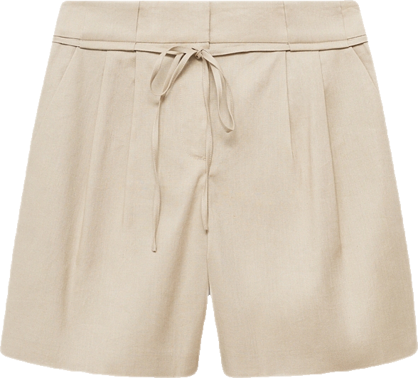 Women's Bow Belt Linen Shorts