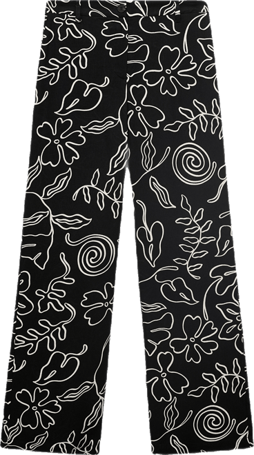 Women's Floral Print Straight Pants