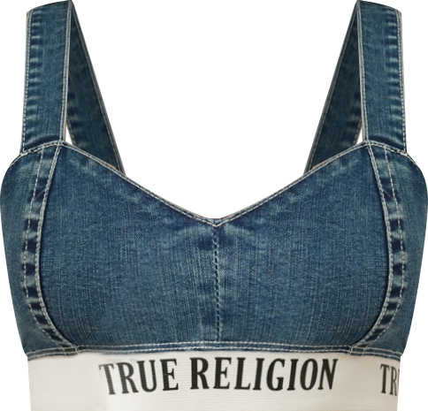 Women's Elastic Band Denim Bra Top