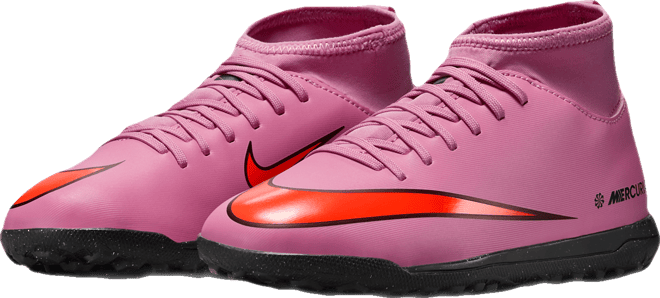 Nike Jr. Mercurial Superfly 10 Club Tacos de fútbol para pasto sintético (turf) de corte high para niños de preescolar y grandes